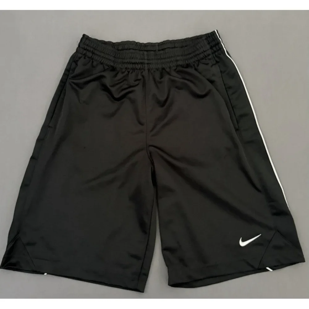 Nike Basketball Shorts Mens Size Small Black White Pockets Elastic Waist 405996